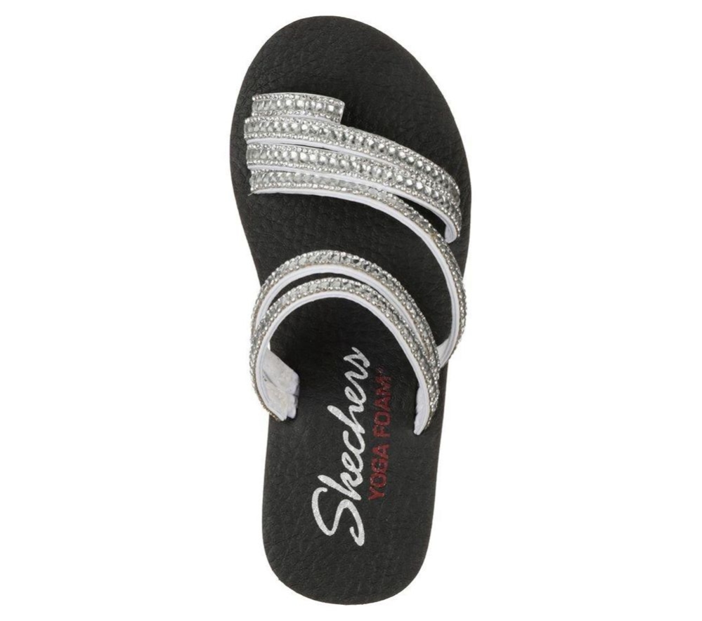 Skechers Meditation - Glam Flash Women's Sandals White | MALB93671