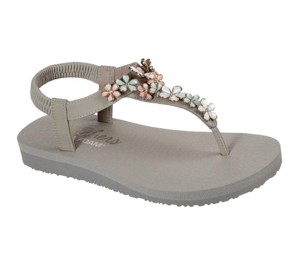 Skechers Meditation - Glass Daisy Women\'s Sandals Grey Multicolor | KTPE62481