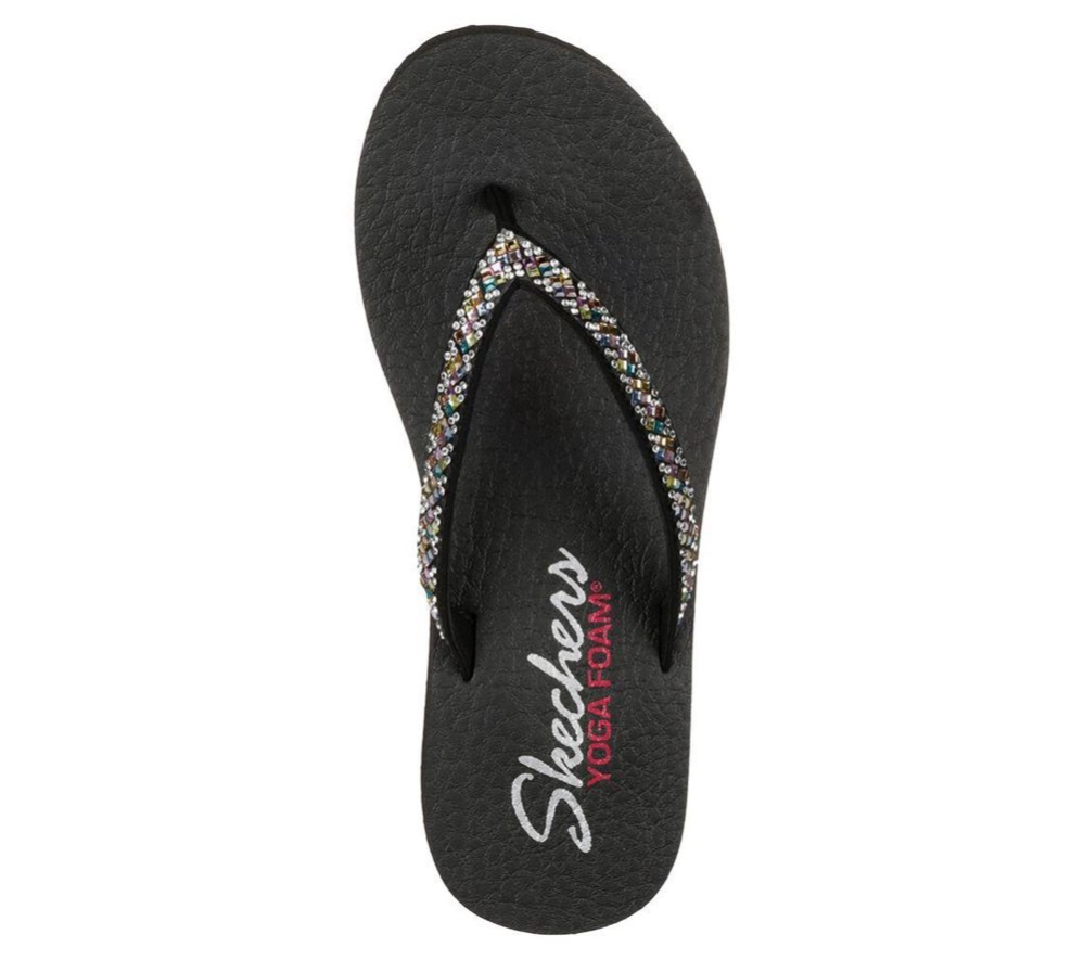 Skechers Meditation - Perfect 10 Women's Flip Flops Black Multicolor | ECOM21709