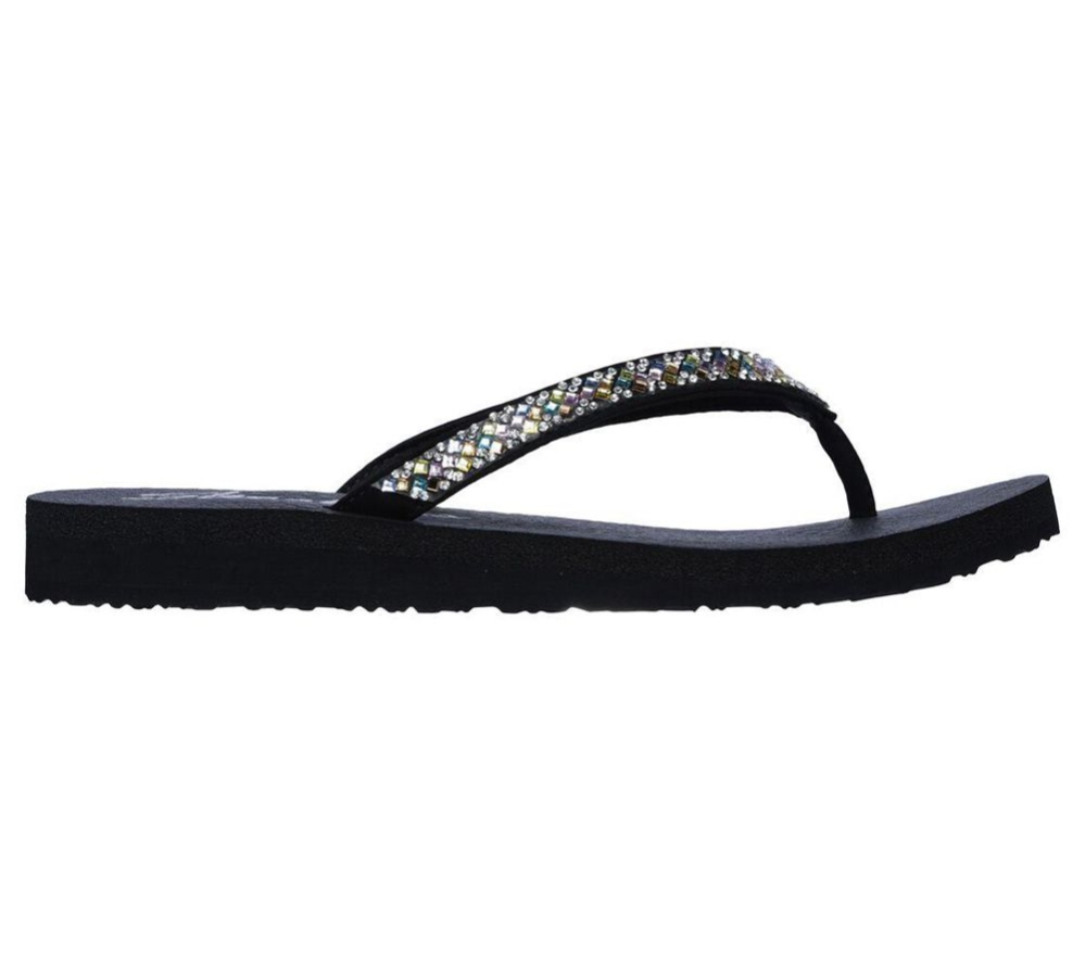 Skechers Meditation - Perfect 10 Women's Flip Flops Black Multicolor | ECOM21709