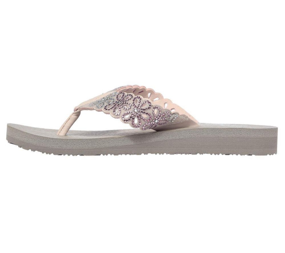 Skechers Meditation - Simple Floral Women's Flip Flops Pink Multicolor | IZEU18623