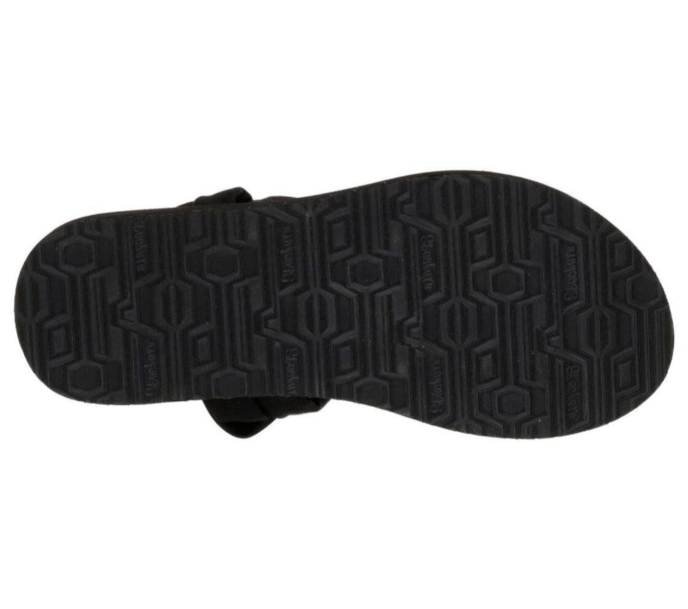 Skechers Meditation - Studio Kicks Women's Sandals Black | TERY08592