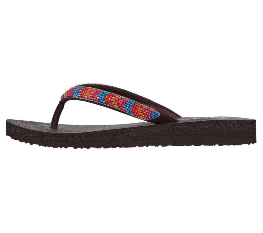 Skechers Meditation - Tribe Vibez Women's Flip Flops Brown Multicolor | CMRH43261