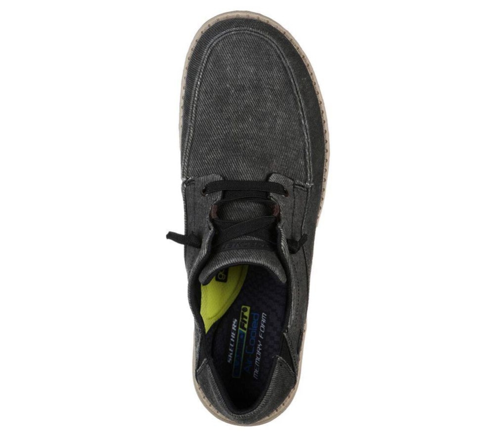 Skechers Melson - Volgo Men's Boat Shoes Black | DHPI87602