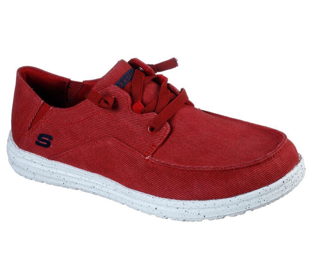 Skechers Melson - Volgo Men\'s Boat Shoes Red | ZSDC48137