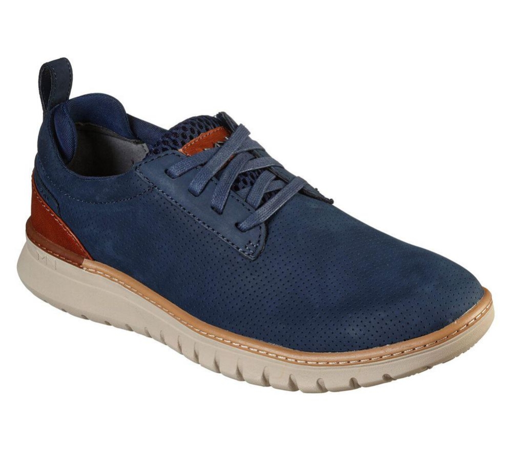 Skechers Neo Casual - Landmark Men\'s Oxford Shoes Navy Brown | JOVK32048