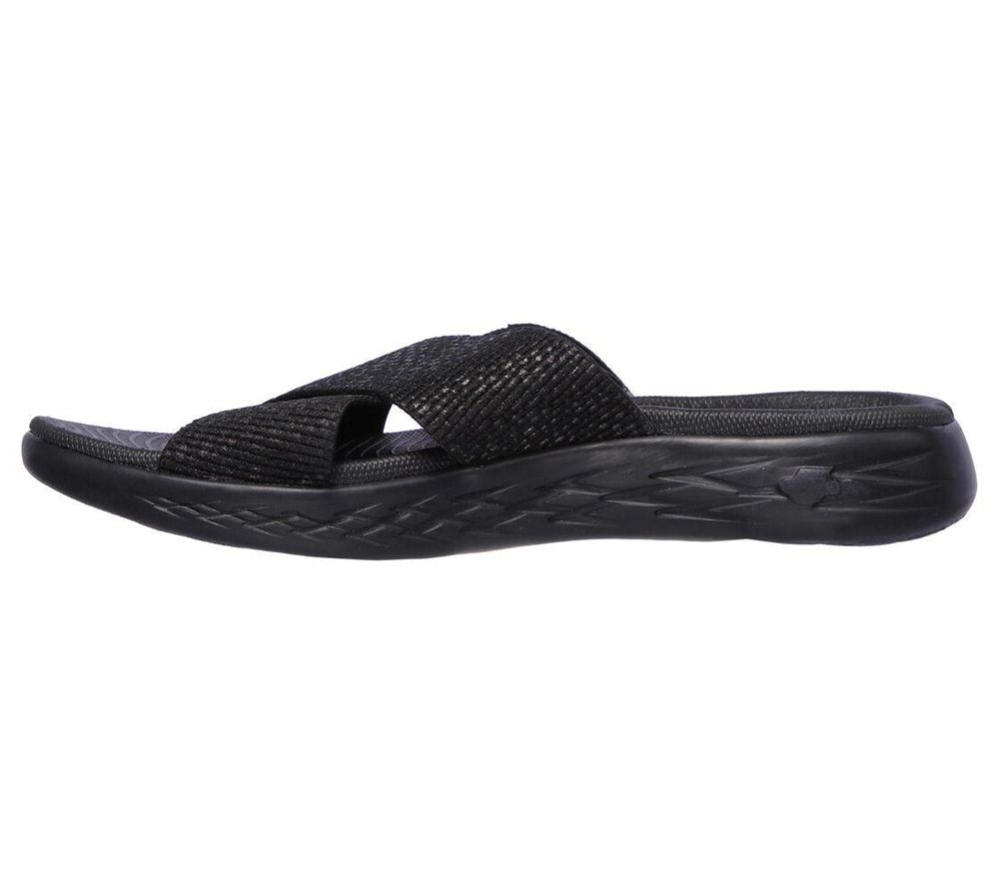 Skechers On-the-GO 600 - Glistening Women's Slides Black | VIKN62741