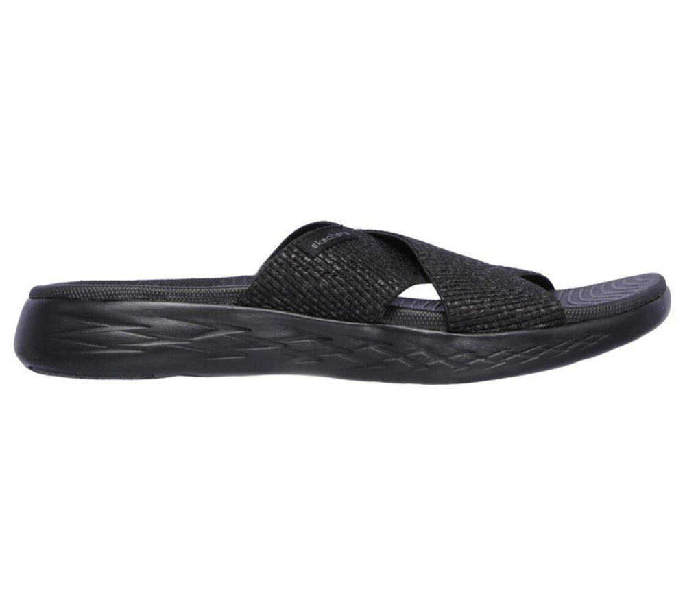 Skechers On-the-GO 600 - Glistening Women's Slides Black | VIKN62741