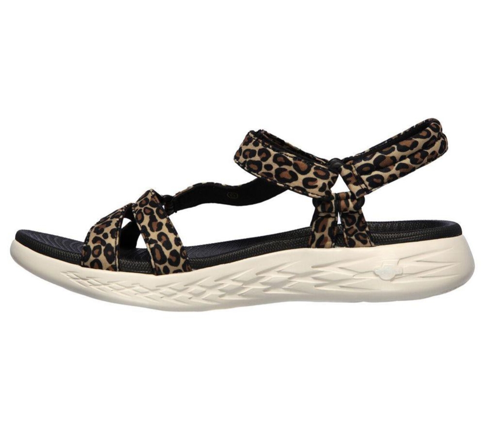 Skechers On the GO 600 - Safari Girl Women's Sandals Leopard | DLKC02193