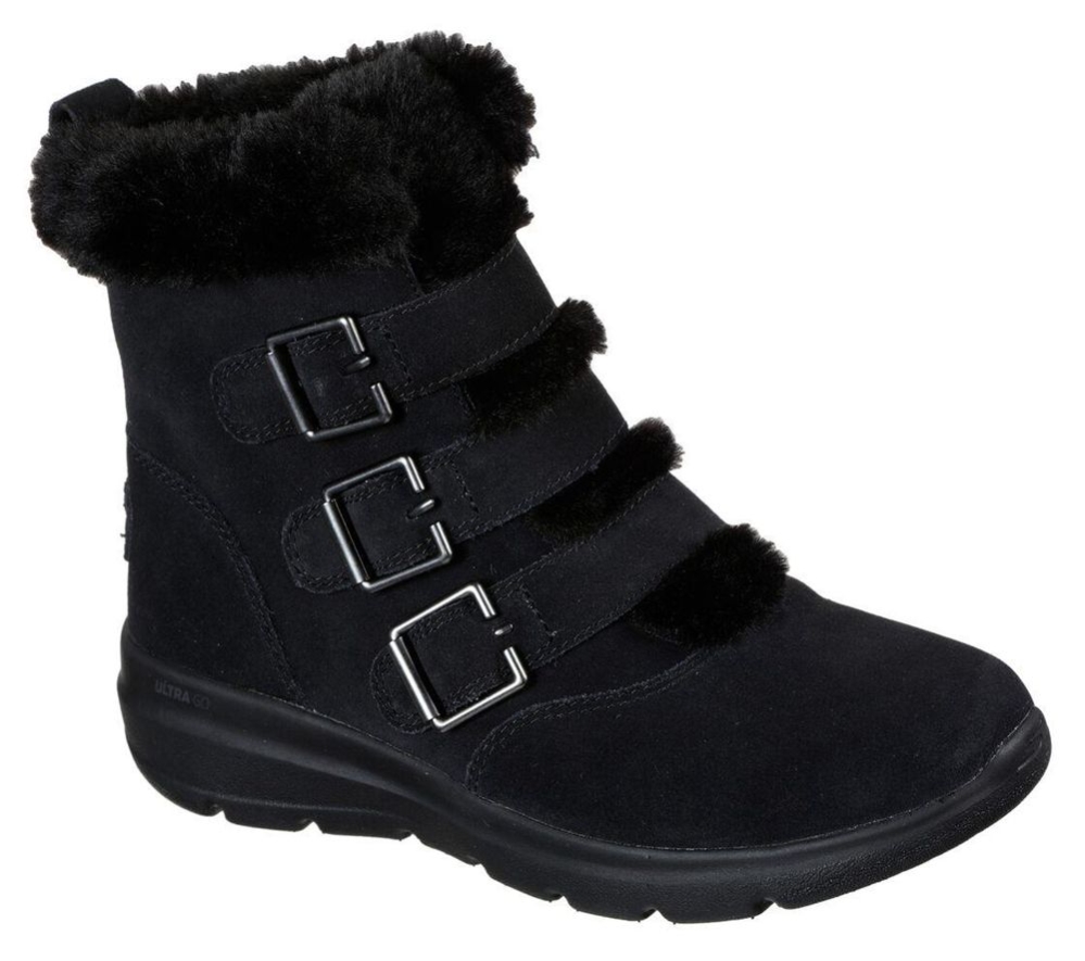 Skechers On the GO Glacial Ultra - Buckle Up Women\'s Winter Boots Black | ADMO60423