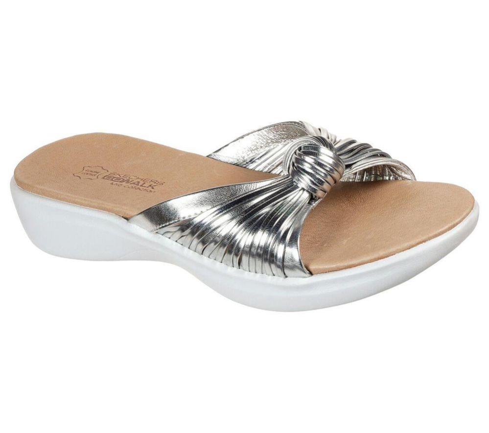 Skechers On the GO Luxe - Refined Women\'s Slides Silver | IDNH40317