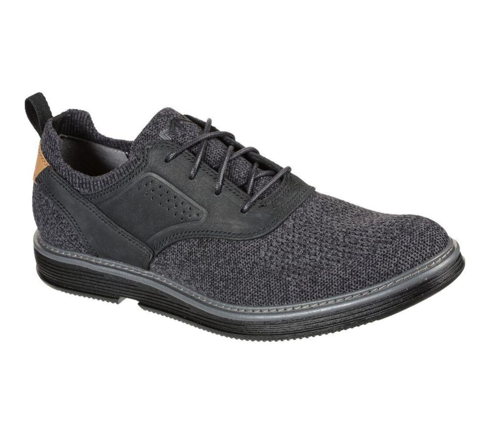 Skechers Parallux - Westerly Men\'s Oxford Shoes Black Grey | HGIJ51683