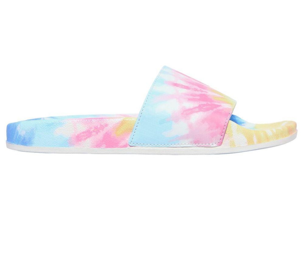 Skechers Pop Ups – Trendy Women's Slides White Multicolor | OIQT03126