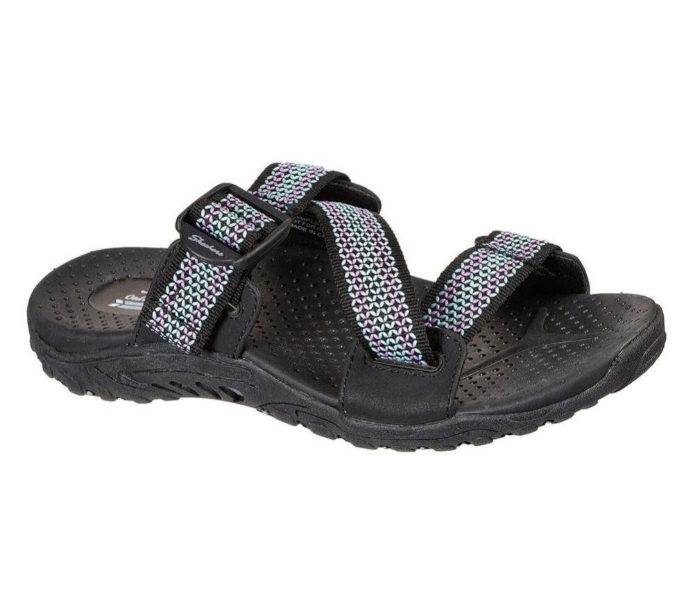 Skechers Reggae - Good-Day Women\'s Slides Black Multicolor | OCDS10257