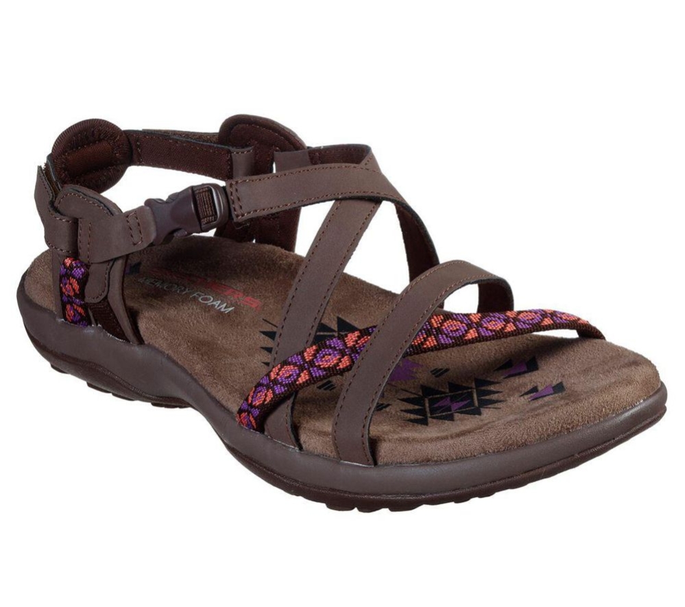 Skechers Reggae Slim - Vacay Women\'s Sandals Brown Purple Pink | XLIC68401