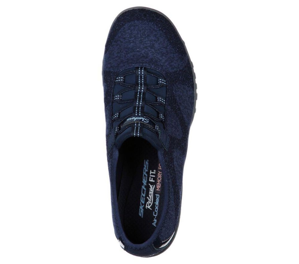 Skechers Relaxed Fit: Breathe-Easy - Opportuknity Women's Trainers Navy | NOMQ42031