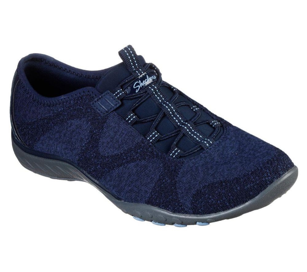 Skechers Relaxed Fit: Breathe-Easy - Opportuknity Women\'s Trainers Navy | NOMQ42031