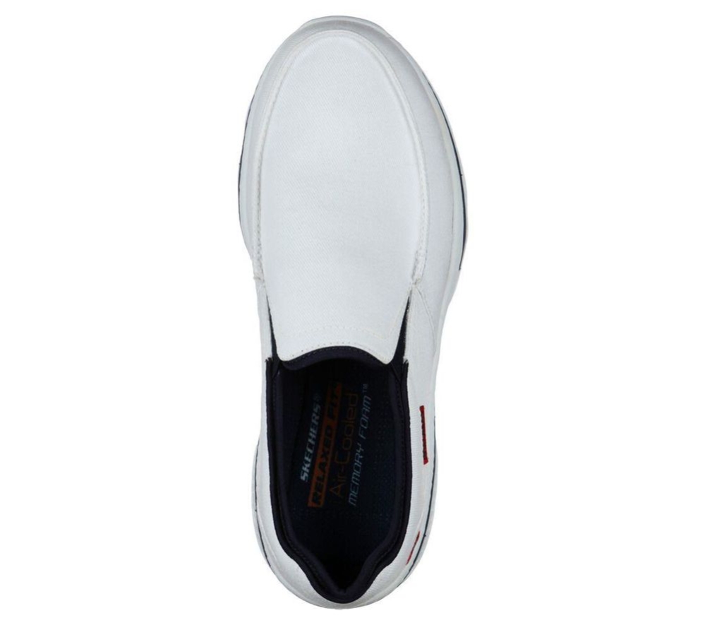 Skechers Relaxed Fit: Creston - Moseco Men's Loafers White Navy | SHPV28764