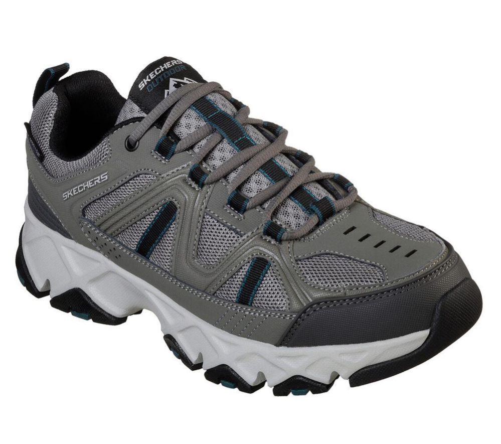 Skechers Relaxed Fit: Crossbar Men\'s Hiking Shoes Grey Black | BZCW79258