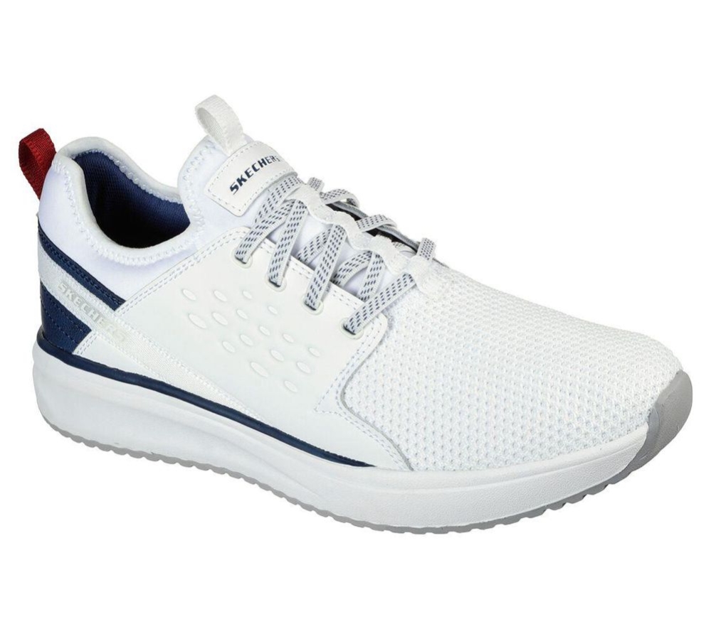 Skechers Relaxed Fit: Crowder - Colton Men\'s Trainers White Navy | LPOJ26937