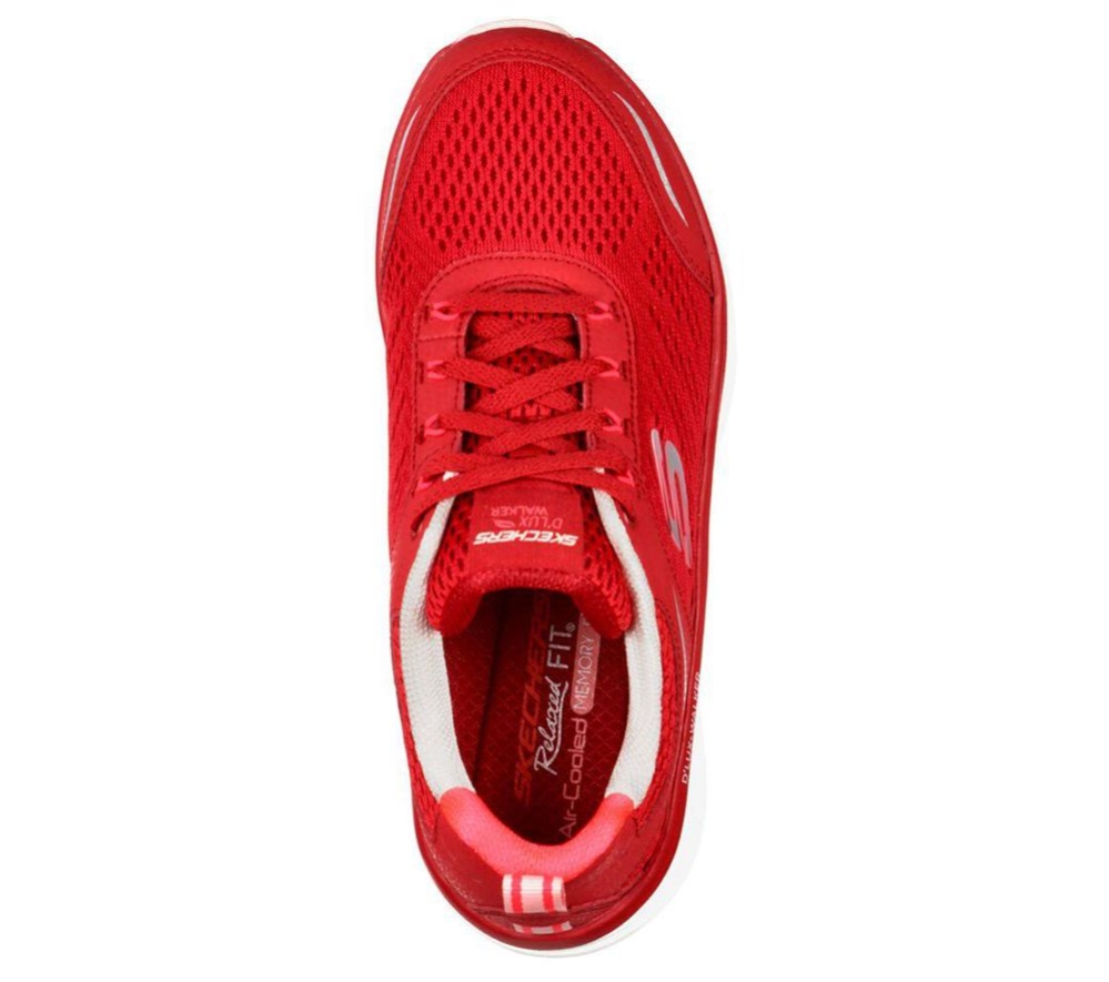 Skechers Relaxed Fit: D'Lux Walker - Infinite Motion Women's Walking Shoes Red | YMIJ17648