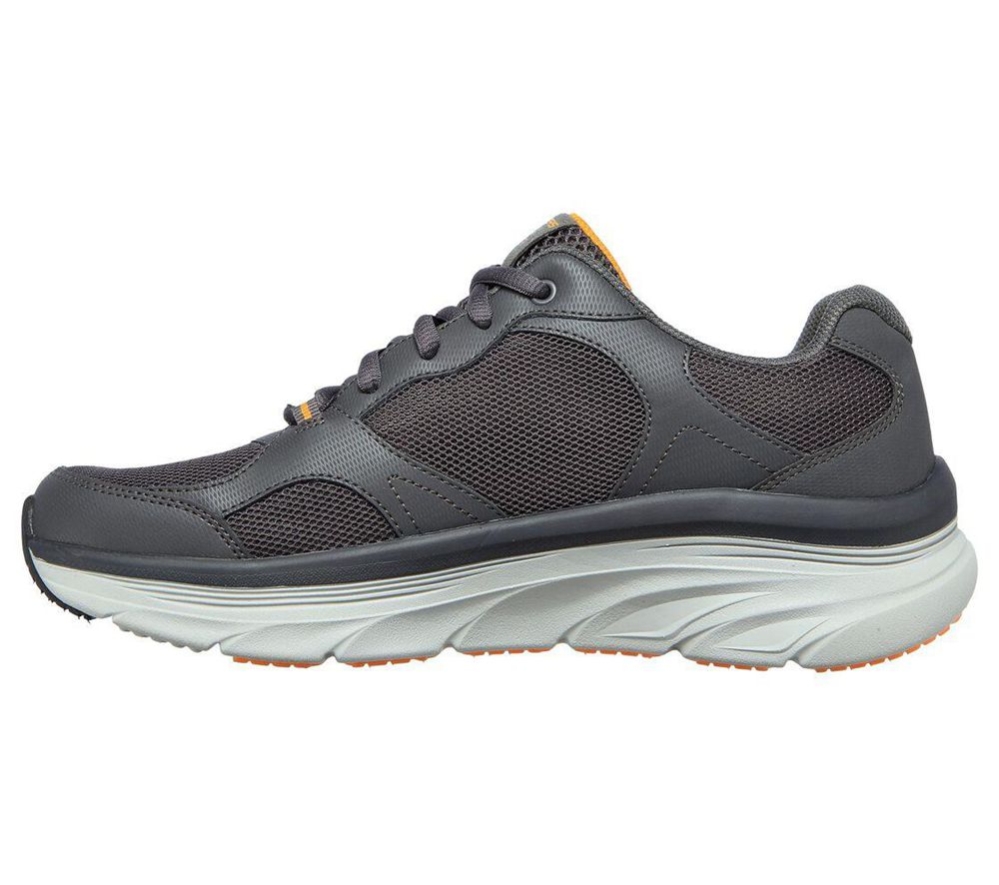 Skechers Relaxed Fit: D'Lux Walker - Mainstream Men's Walking Shoes Grey Orange | FONM74502