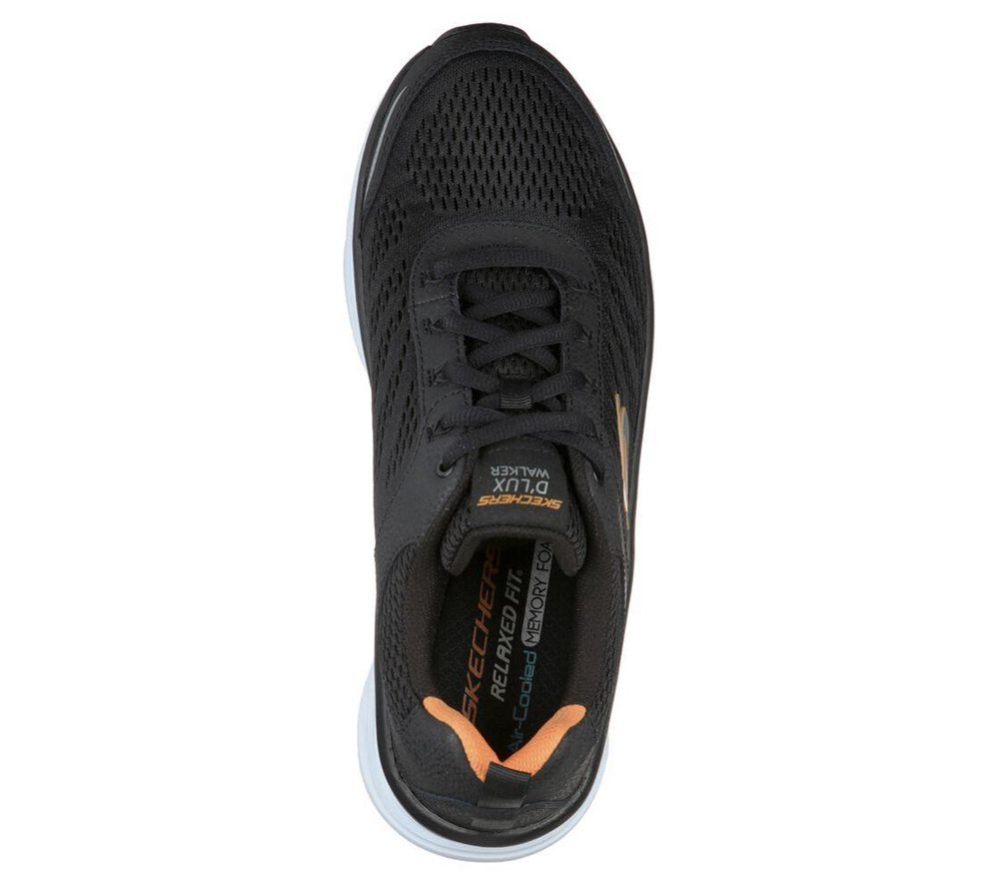 Skechers Relaxed Fit: D'Lux Walker Men's Walking Shoes Black White | HODV76495
