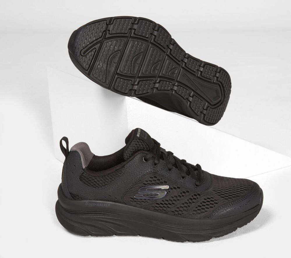 Skechers Relaxed Fit: D'Lux Walker Men's Walking Shoes Black | NVLW90826