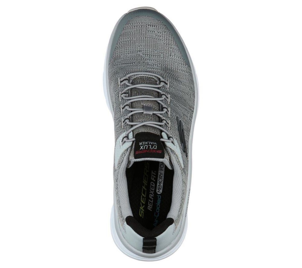 Skechers Relaxed Fit: D'Lux Walker - Pensive Men's Walking Shoes Grey Black | IVDJ72819