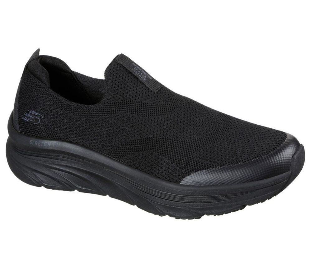 Skechers Relaxed Fit: D\'Lux Walker - Quick Upgrade Men\'s Walking Shoes Black | DLGN98412