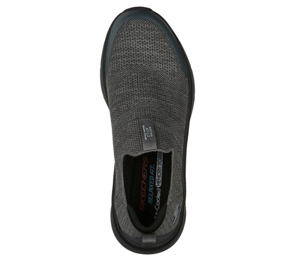 Skechers Relaxed Fit: D'Lux Walker - Quick Upgrade Men's Walking Shoes Grey | ERLV56387