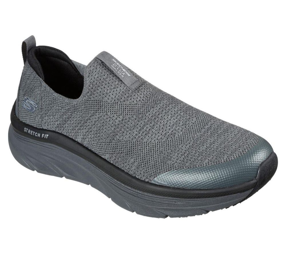 Skechers Relaxed Fit: D\'Lux Walker - Quick Upgrade Men\'s Walking Shoes Grey | ERLV56387