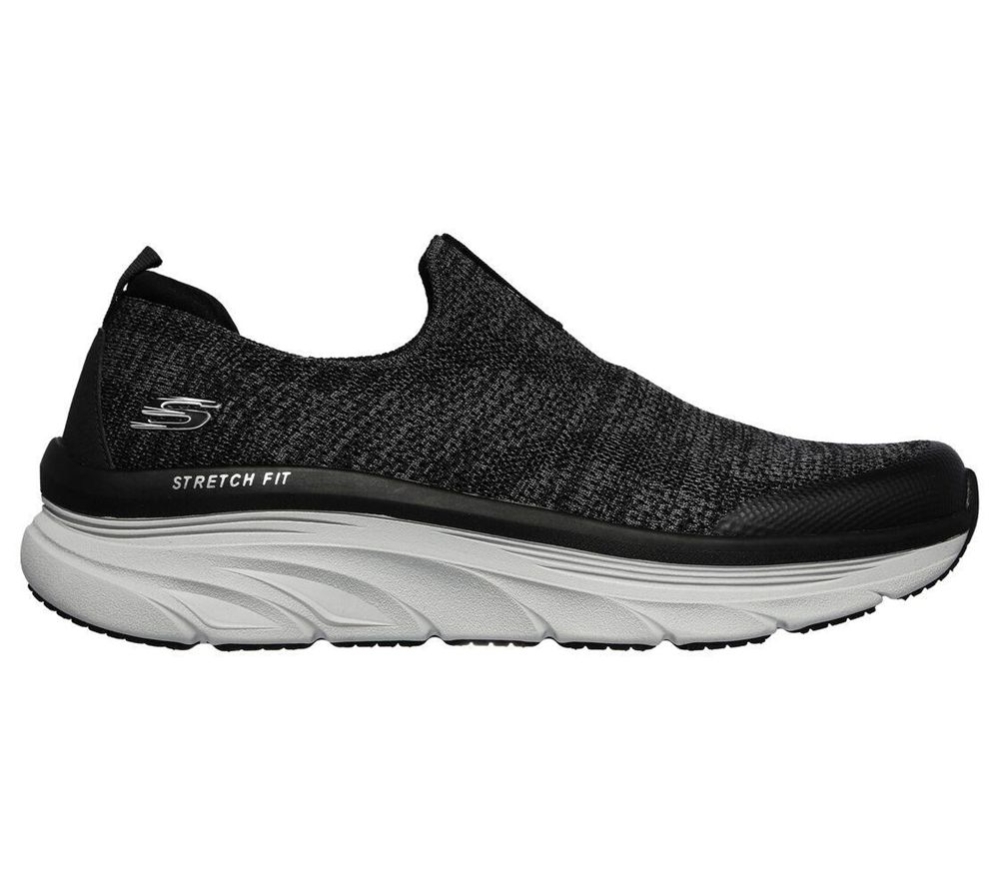 Skechers Relaxed Fit: D'Lux Walker - Quick Upgrade Men's Walking Shoes Grey White | YNUP87901