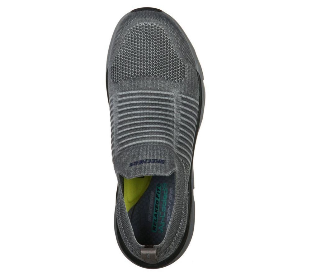 Skechers Relaxed Fit: Delmont - Jenko Men's Loafers Grey Black | TBRX85246