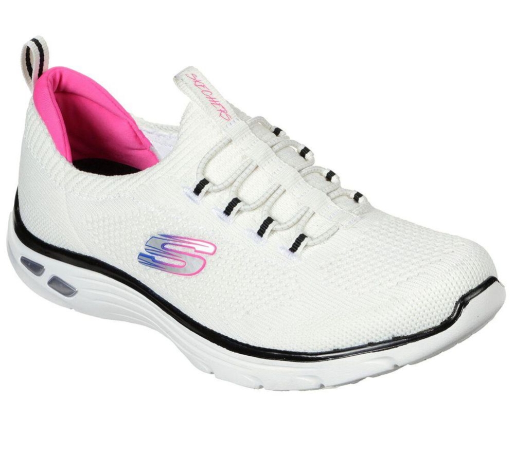 Skechers Relaxed Fit: Empire D\'Lux - Paradise Sky Women\'s Walking Shoes White Black Pink | QPNI28569
