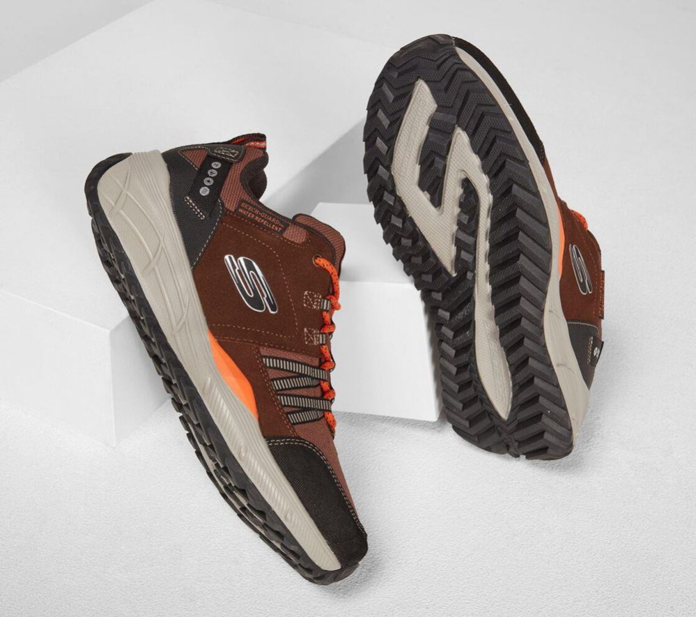 Skechers Relaxed Fit: Equalizer 4.0 Trail Men's Walking Shoes Brown Black Orange | NZUJ29471