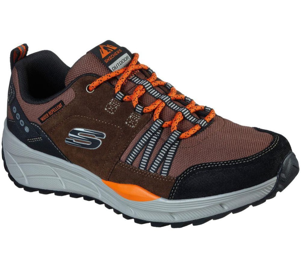 Skechers Relaxed Fit: Equalizer 4.0 Trail Men\'s Walking Shoes Brown Black Orange | NZUJ29471