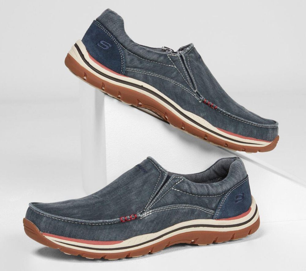 Skechers Relaxed Fit: Expected - Avillo Men's Loafers Navy | AWXO18263