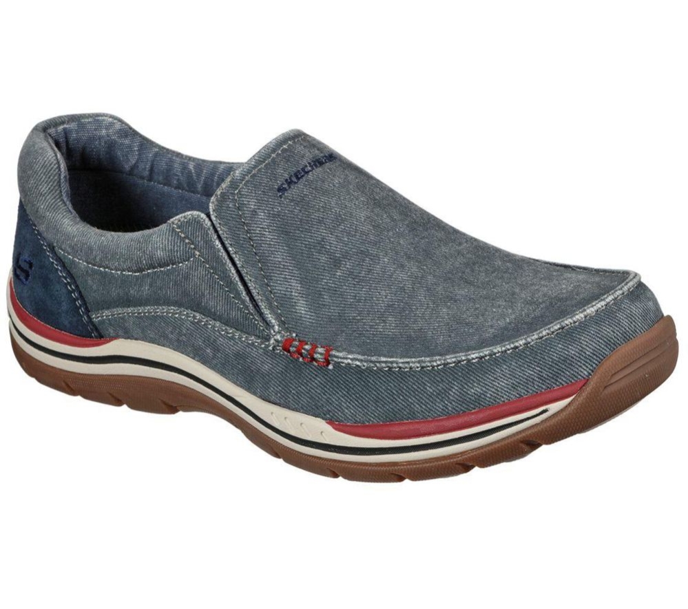 Skechers Relaxed Fit: Expected - Avillo Men\'s Loafers Navy | AWXO18263