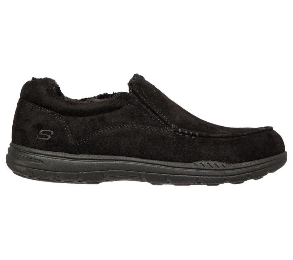 Skechers Relaxed Fit: Expected X - Larmen Men's Slippers Black | LONJ84916