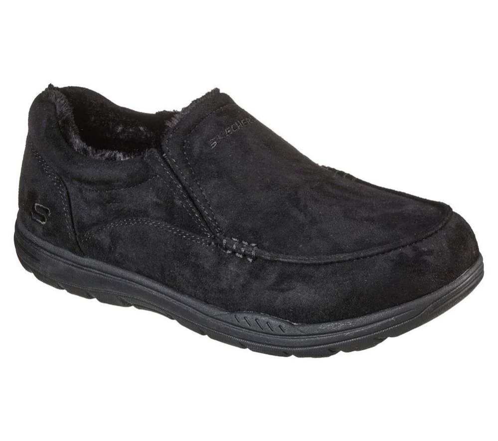 Skechers Relaxed Fit: Expected X - Larmen Men\'s Slippers Black | LONJ84916
