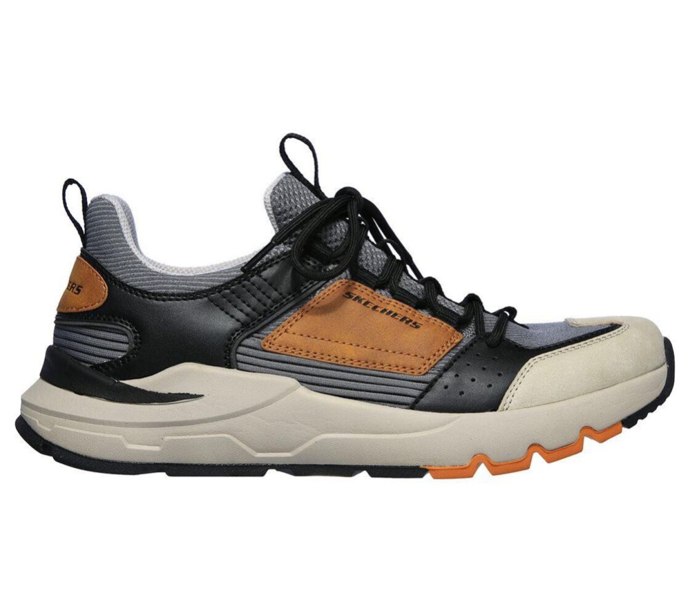 Skechers Relaxed Fit: Galer - Flywear Men's Trainers Grey Black Brown | UXQT64083