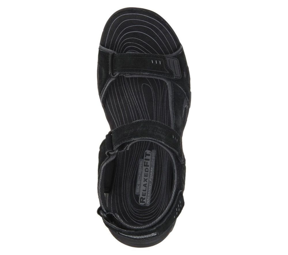 Skechers Relaxed Fit: Gander - Alec Men's Sandals Black | PMNE87352