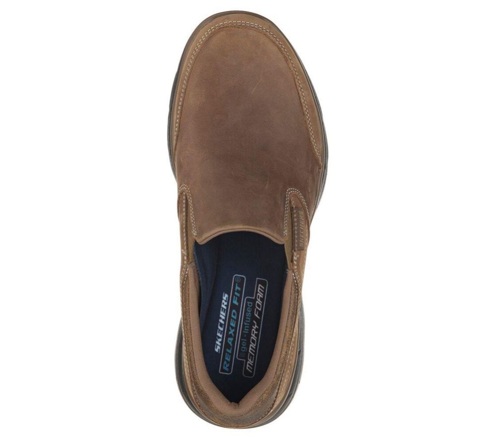 Skechers Relaxed Fit: Glides - Calculous Men's Loafers Brown | CSFR13840