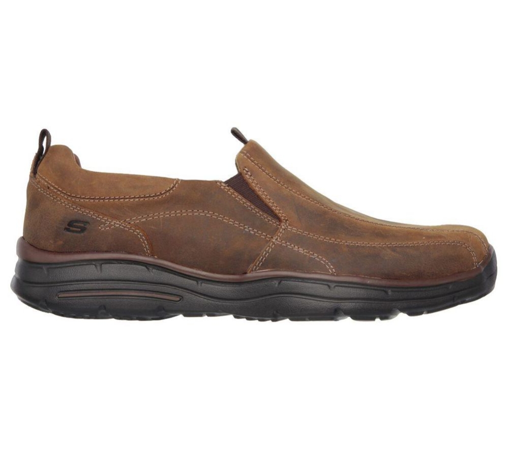 Skechers Relaxed Fit: Glides - Docklands Men's Loafers Brown | OVFW92057