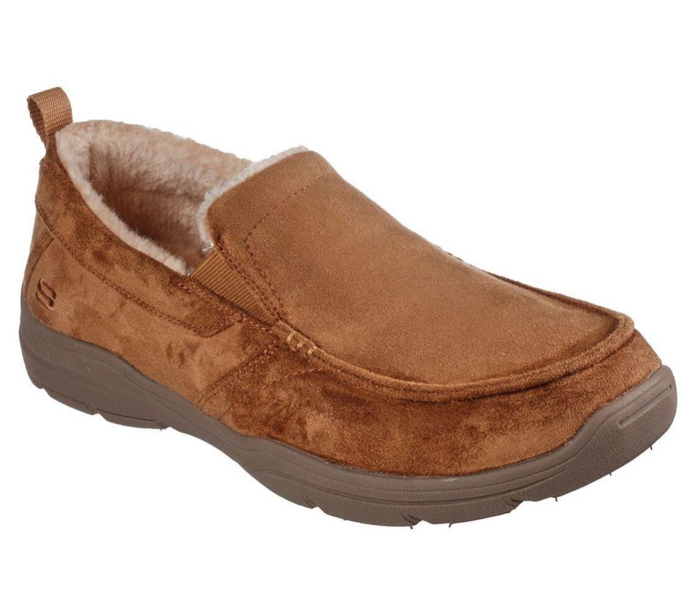 Skechers Relaxed Fit: Harper - Purcell Men\'s Slippers Brown | FRCD25860