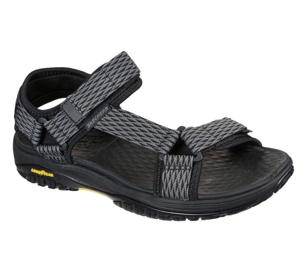 Skechers Relaxed Fit: Lomell - Rip Tide Men\'s Sandals Black Grey | HUQK12578
