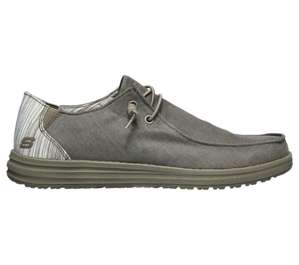 Skechers Relaxed Fit: Melson - Aveso Men's Loafers Grey White | ZETB05197