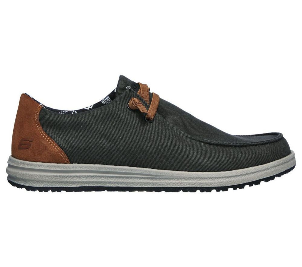 Skechers Relaxed Fit: Melson - Parlen Men's Loafers Black Brown | XZEU52406