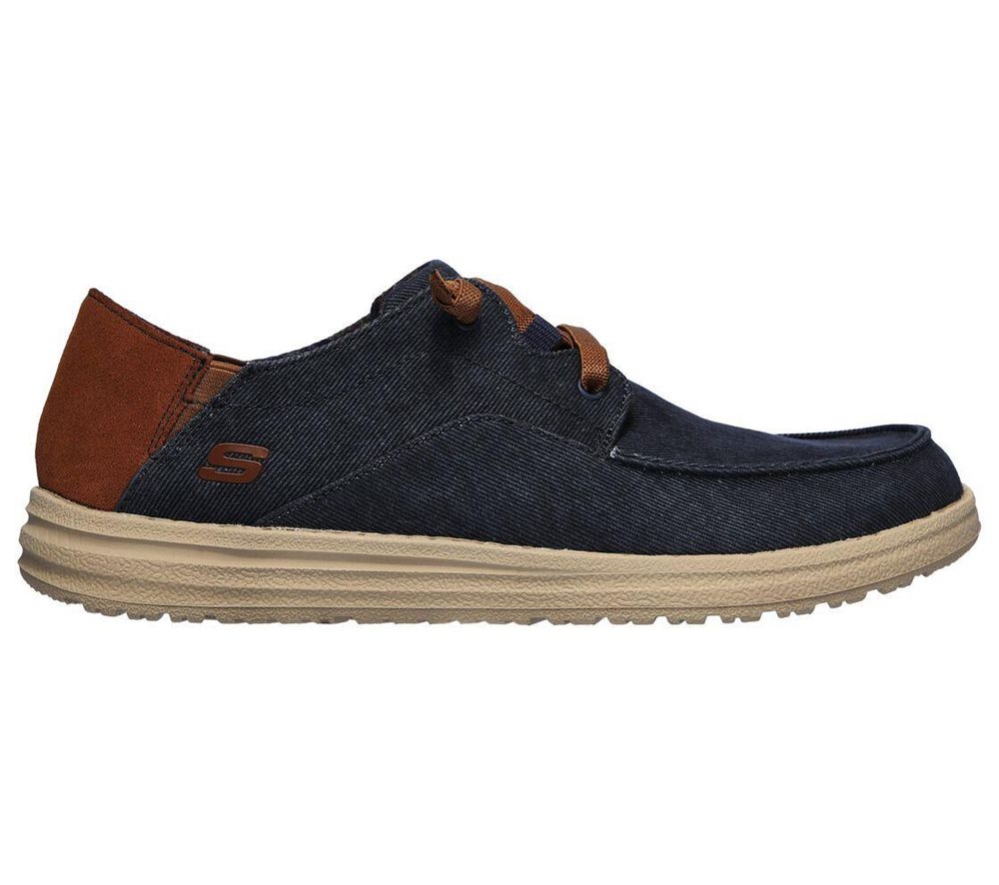 Skechers Relaxed Fit: Melson - Planon Men's Oxford Shoes Navy Brown | TLUC71480